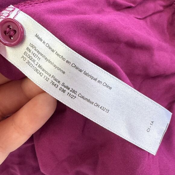 Eloquii Jumpsuit Womens 14 Pink Purple Wide Leg Sleeveless V Neck - Picture 7 of 9